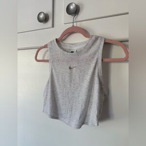 Nike Ribbed Ultra Crop Top in Birch Heather